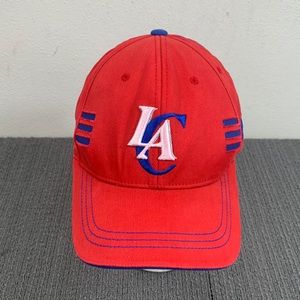 Official NBA Los Angeles Clippers Adidas Hat Mens OSFA Red Blue Strapback Cap